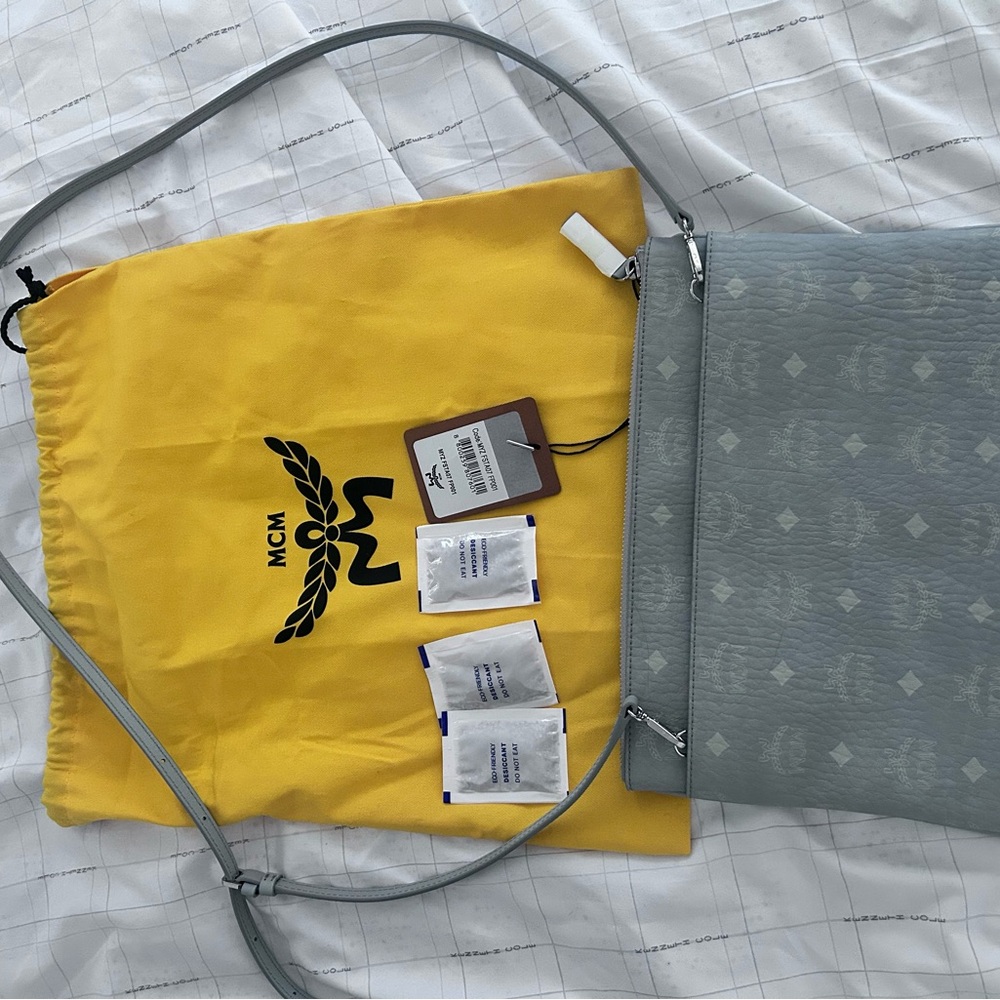 MCM Light Gray Messenger Bag